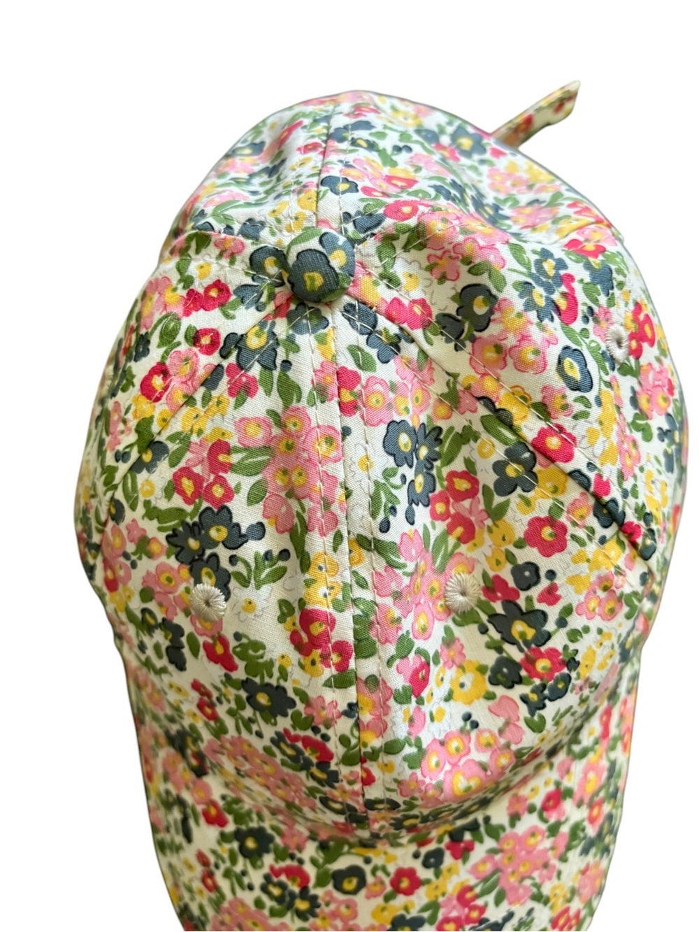 Women’s OS Adjustable Whimsical Floral Print Baseball Cap - Pink & Green - Picture 2 of 8